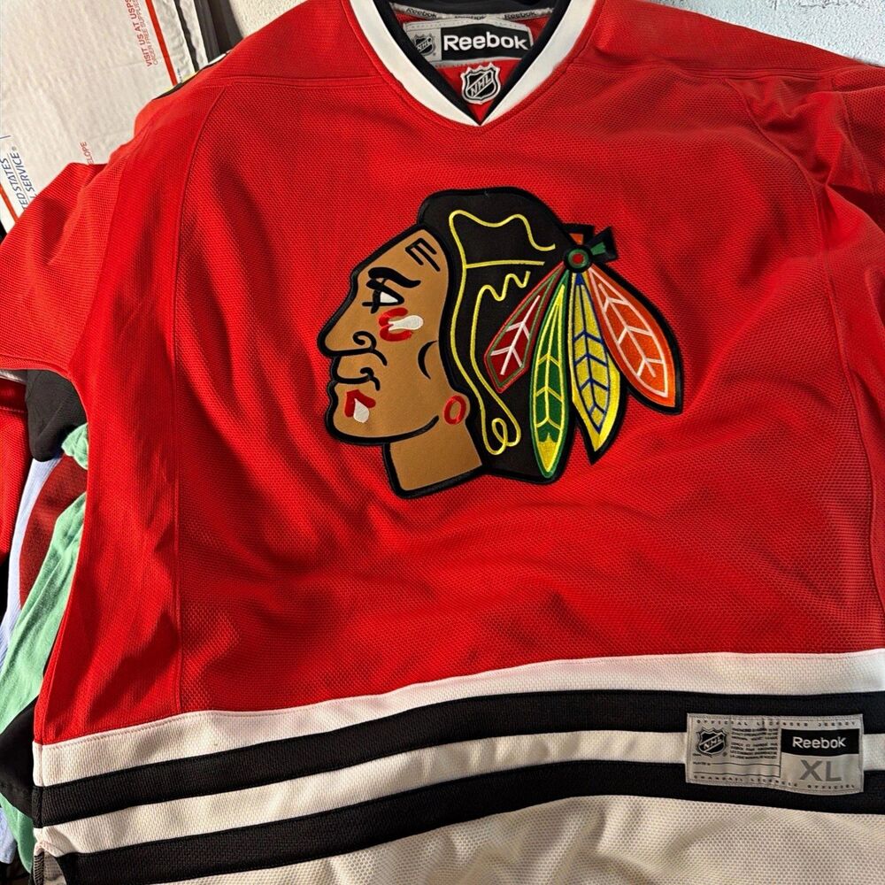 Reebok Chicago Blackhawks NHL Hockey Jersey Red/Black/White Size XL